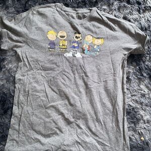 Peanuts Kids T-Shirt with Classic Characters on Gray